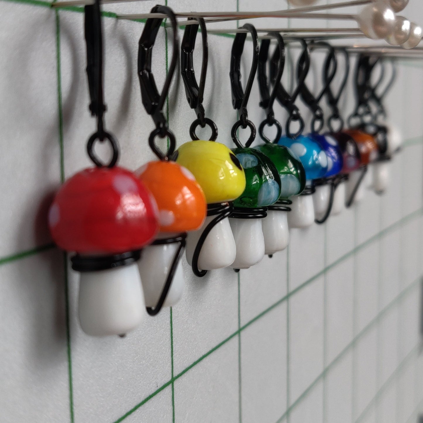 Mushroom Stitch Markers (Rainbow set)
