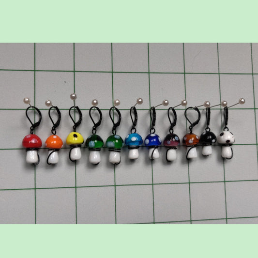 Mushroom Stitch Markers (Rainbow set)
