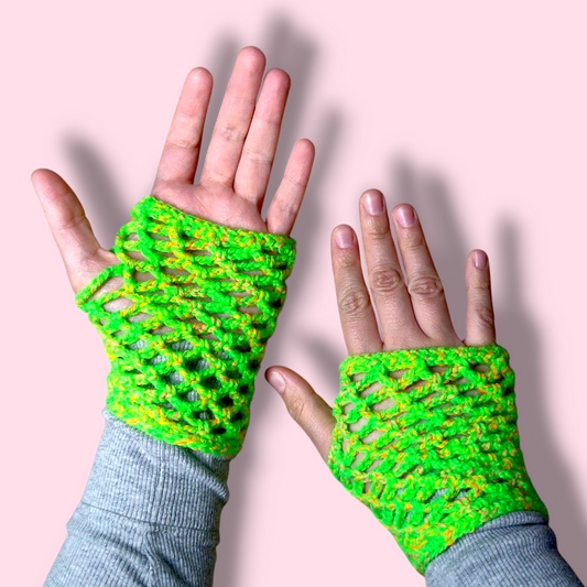 Fishnet Gloves (Neon Green)