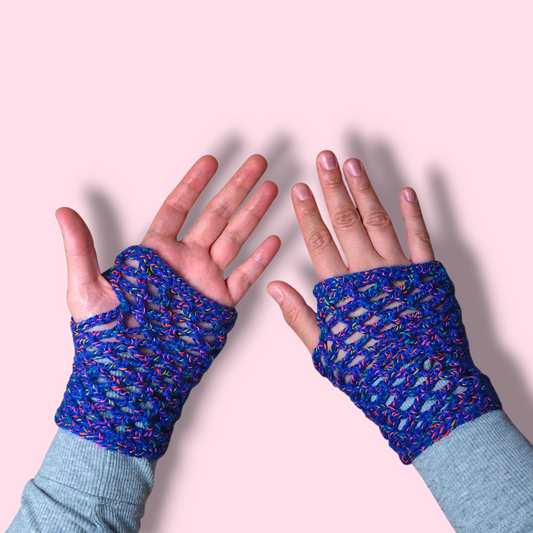 Fishnet Gloves (Vibrant Blue)