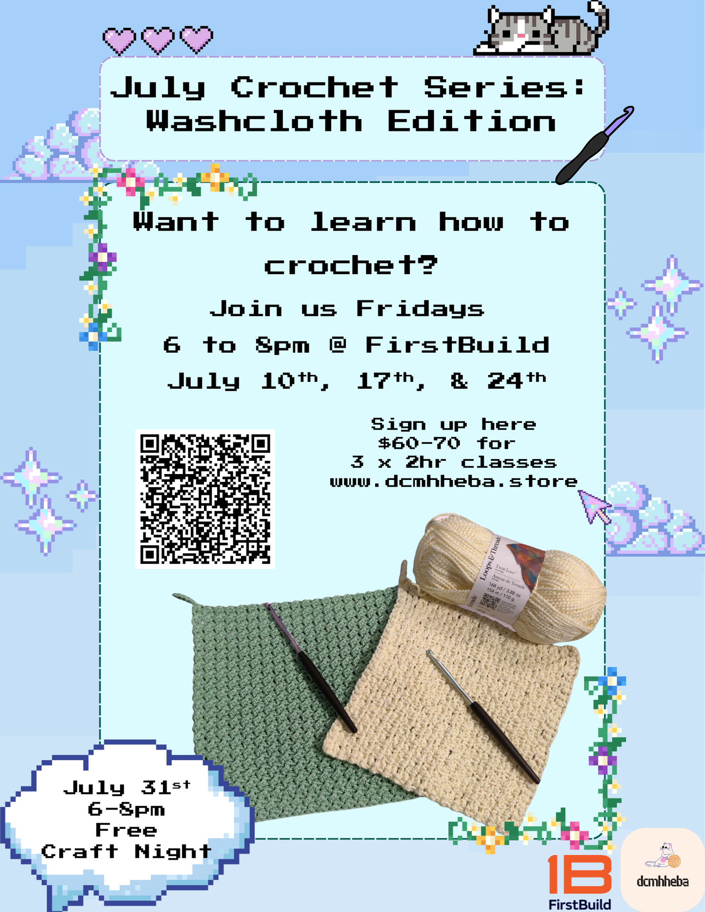 July Crochet Class Series - Washcloth