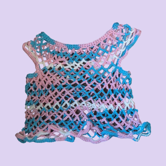 Pride Mesh Crop Top- Trans Small
