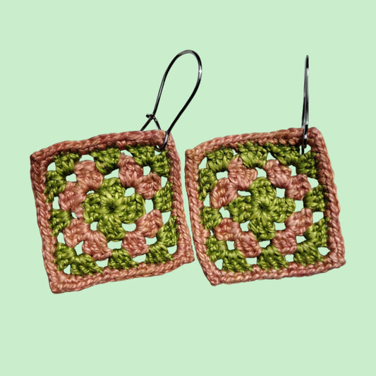 Micro Granny Square Earrings