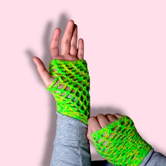 Fishnet Gloves (Neon Green)